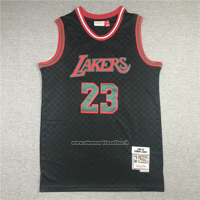 Maglia Los Angeles Lakers LeBron James #23 Mitchell & Ness 2018-19 Nero